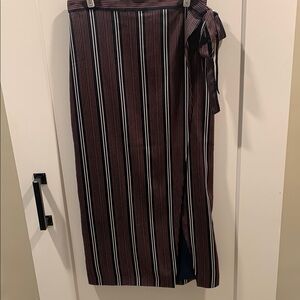 Banana Republic Navy, Pink and White Striped Wrap Skirt Size 8